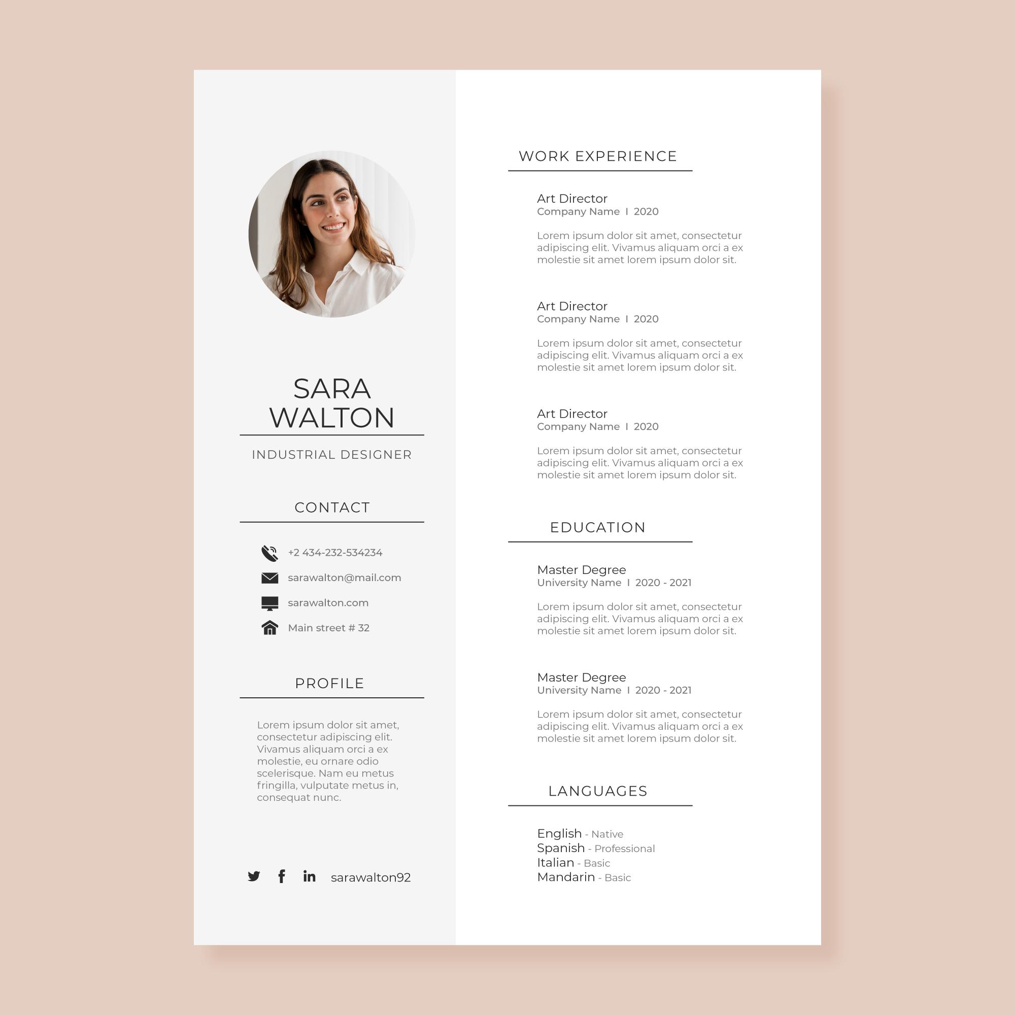 Modernes CV-Design